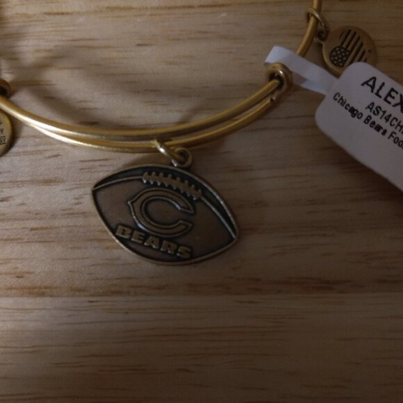 Alex and Ani CHICAGO BEARS NFL Logo Gold Color Charm Bracelet NFL  NEW Football - Picture 2 of 5